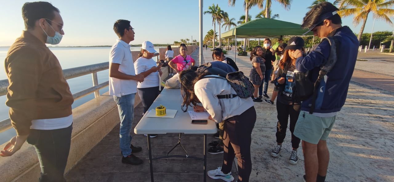 Se unen jóvenes para limpiar el Malecón Tejamar de Cancún Uniendo